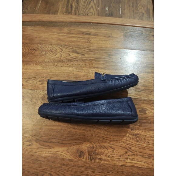 Coach Marley Driver Loafer Womens 9.5B Navy Blue Pebble Leather Slip On Classic - Picture 4 of 8